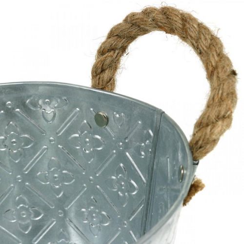 Floristik24 Plantekasse med håndtak, metallskål, blomsterbrett L31cm