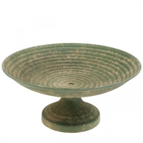Skål med fot, dekorativ bolle, metallkar, antikk utseende, Ø26cm H12cm