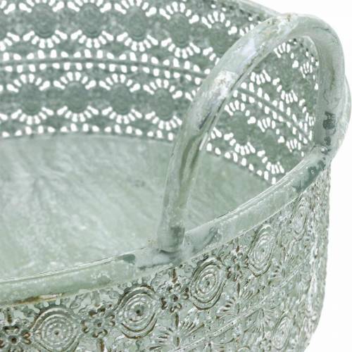 gjenstander Dekorativ skål i metall med håndtak Vintage cachepot sett med 3