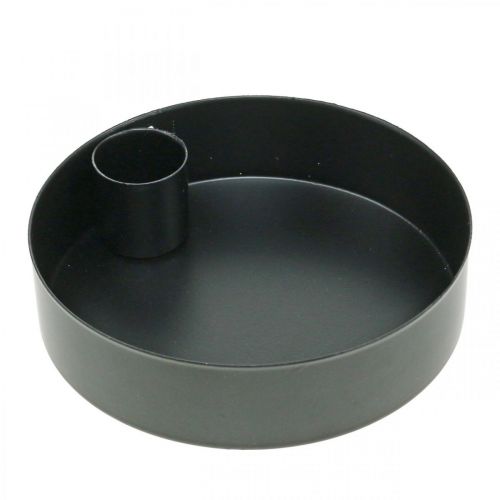 Dekorativ bolle med lysestake svart metall Ø10,5cm 4stk | Floristik24.no