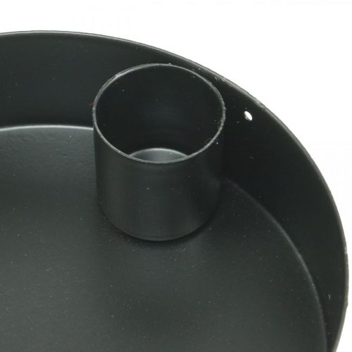 Dekorativ bolle med lysestake svart metall Ø10,5cm 4stk | Floristik24.no