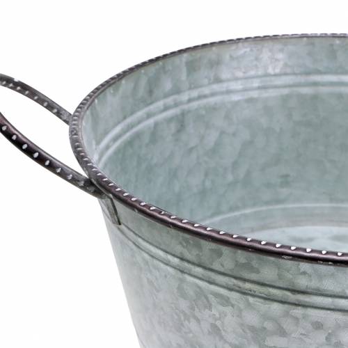 gjenstander Sinkskål med håndtak grå, brun vasket hvit Ø38cm H17cm