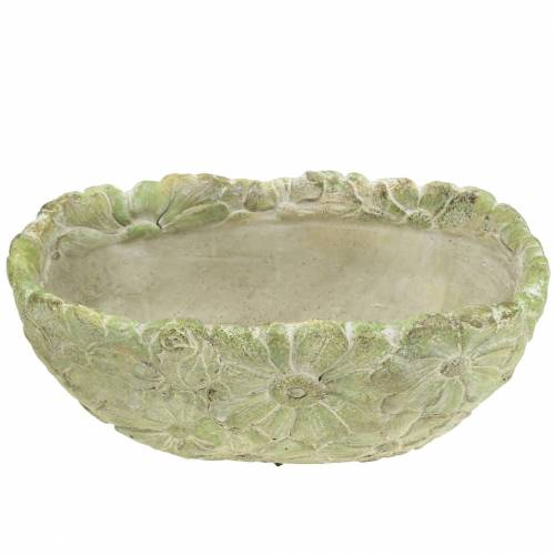 Floristik24 Planteskål oval grønn 22×11,5cm H10cm