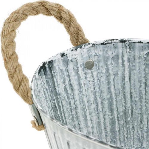 Floristik24 Plantekar med håndtak, blomsterskål i metall, dekorativ skål for planting L28cm