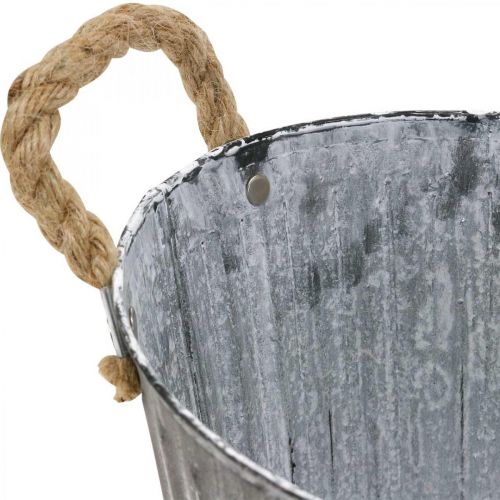 Floristik24 Skål for planting, blomsterskål med håndtak, plantekasse i metall L30,5cm