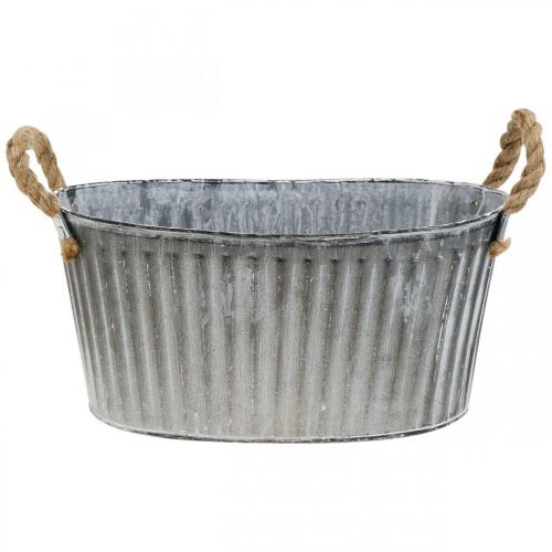 Floristik24 Skål for planting, blomsterskål med håndtak, plantekasse i metall L30,5cm