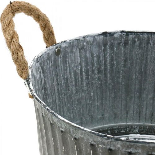 Floristik24 Dekorativ skål, plantekasse med håndtak, blomsterskål for planting Ø25cm