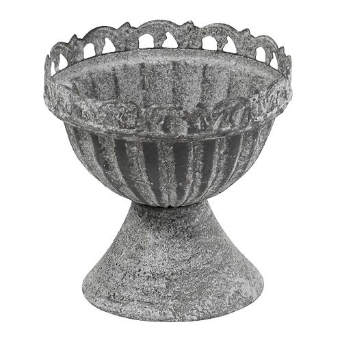 Floristik24 Bolle med fot Ø11cm H11cm grå