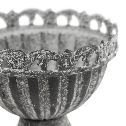 Floristik24 Bolle med fot Ø11cm H11cm grå