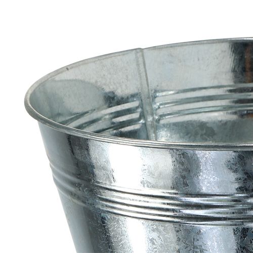 Floristik24 Metallskål rund blank sølv Ø22cm H9,5cm 6stk