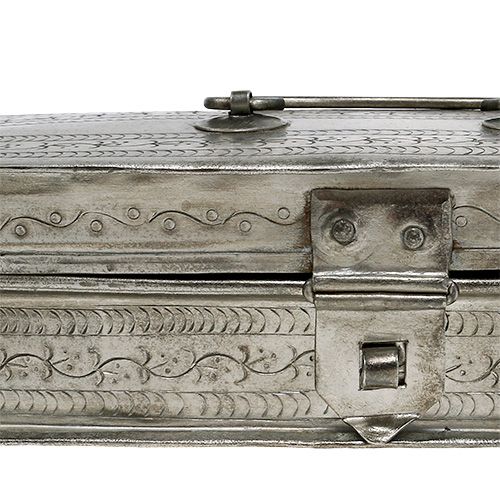 Floristik24 Boks sølv 23,5cm x 7,5cm H6,5cm