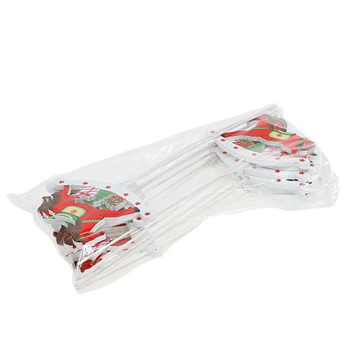 Floristik24 Gyngehest på pinne rød 8,5cm 16 stk