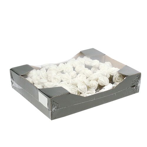 Floristik24 Skumroser hvite med perlemor Ø2,5cm 120 stk