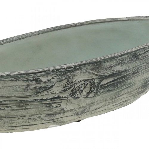 Floristik24 Planteskål oval betongbåt tredesign 37×11,5cm H10cm