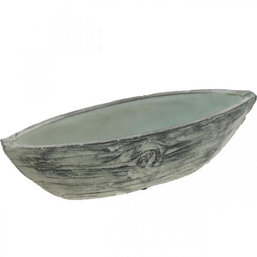 Planteskål oval betongbåt tredesign 37×11,5cm H10cm