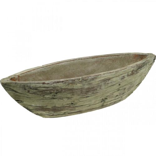 Floristik24 Planterskål ovalt betongtre utseende lysebrunt 37 × 11,5cm H10cm