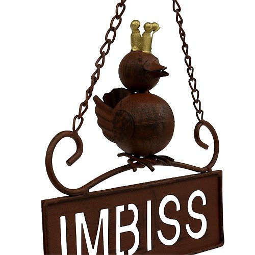 Floristik24 "Snack" skilt for oppheng brun 20cm L31cm