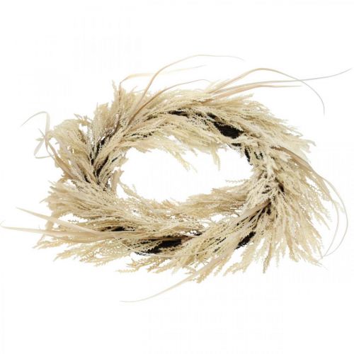 Floristik24 Deco krans pampasgress og kunstig sivkrem 70cm