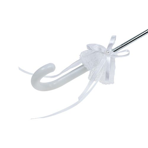 Floristik24 Paraply med blonder hvit Ø60cm L80,5cm