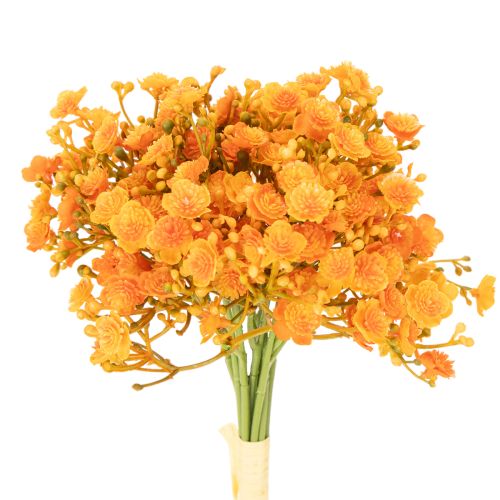 Kunstig babypust oransje gren til blomsteroppsatser 30 cm 10 stk