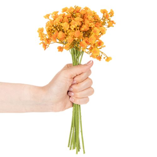 Kunstig babypust oransje gren til blomsteroppsatser 30 cm 10 stk | Floristik24.no