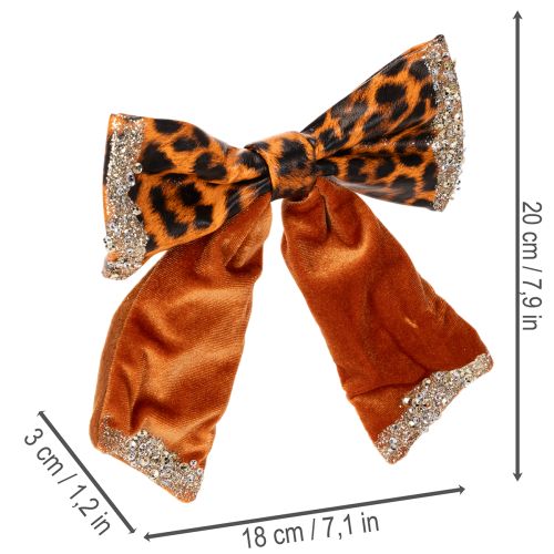 Dekorativ sløyfe med dyreprint leopardmønster 20 cm 3 stk | Floristik24.no