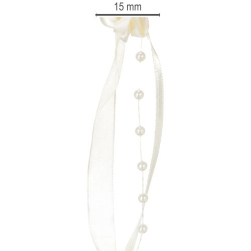 gjenstander Bånd Valentino kremfarget 15mm 5m