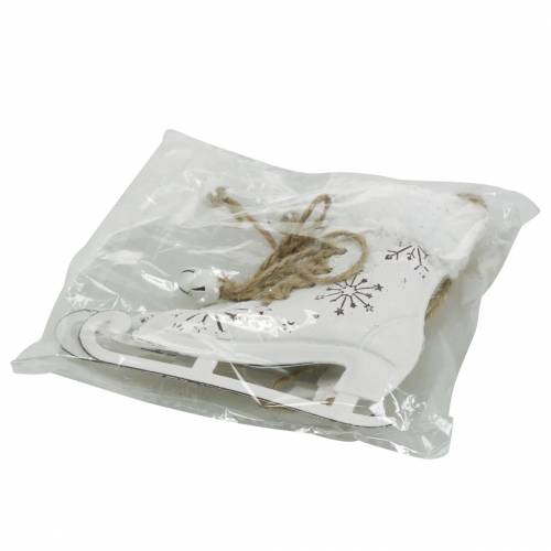 Floristik24 Hengende skøyter hvite, sølv 11 × 10 cm