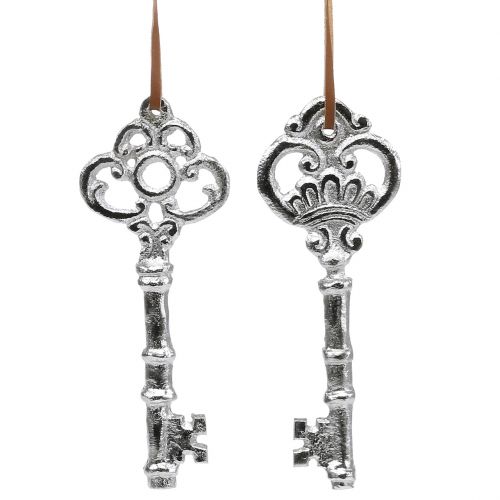 Floristik24 Nøkkel sølv for å henge 15,5 cm 2 stk