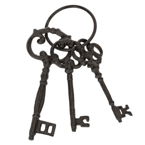 Floristik24 Dekorativ nøkkelring, antikk nøkkeldesign, som et nostalgisk hjemmetilbehør, 27 cm