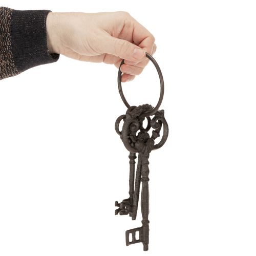 gjenstander Dekorativ nøkkelring, antikk nøkkeldesign, som et nostalgisk hjemmetilbehør, 27 cm