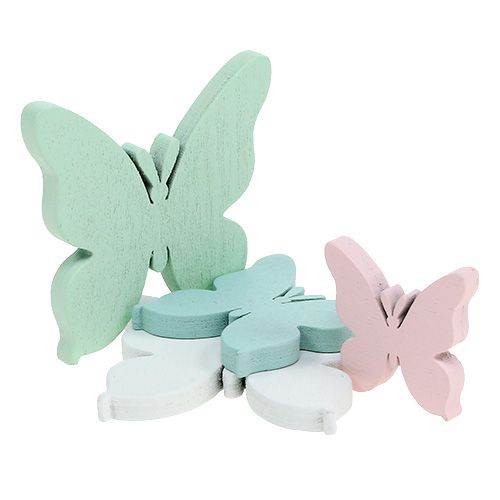 Floristik24 Butterfly 3cm - 5,5cm pastellblanding 36stk