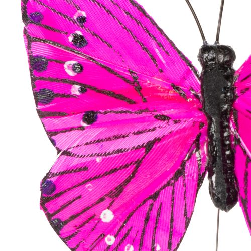 gjenstander Dekorative sommerfugler på ståltråd for fargerik borddekorasjon, 7 cm, 12 stk.