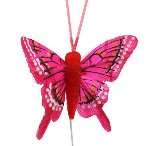 gjenstander Dekorativ sommerfugl med tråd 5cm 24stk