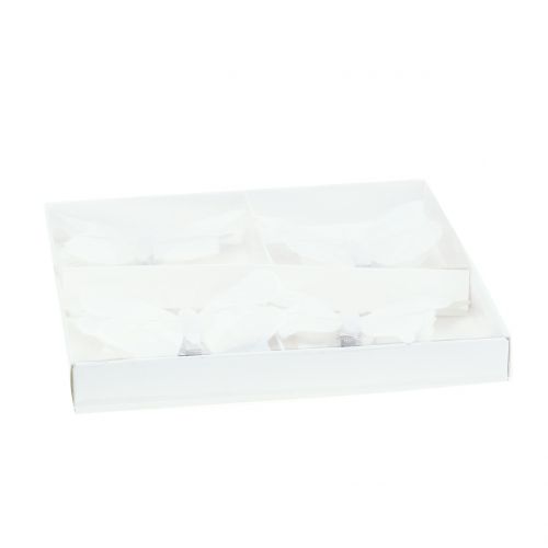 Floristik24 Sommerfugl på klips hvit 8cm 8stk