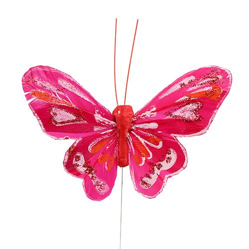 Floristik24 Butterfly 9,5cm rosa 12stk
