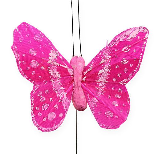 gjenstander Dekorative sommerfugler på en tråd 5,5 cm 24stk