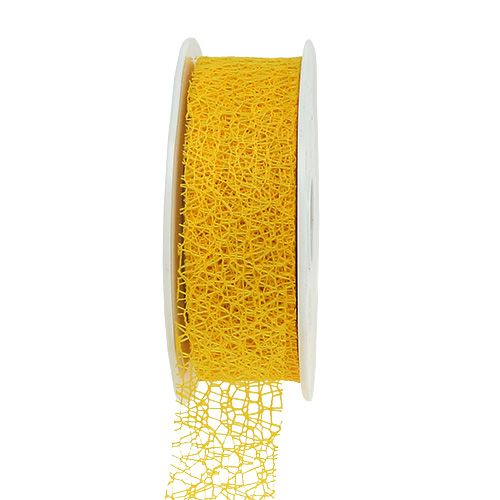 Floristik24 Dekorativt bånd gul 3cm 10m