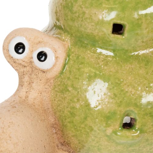 gjenstander Keramisk dekorativ snegle med LED-belysning. Morsom borddekorasjon til hjem og balkong. 12 cm, 2 stk.