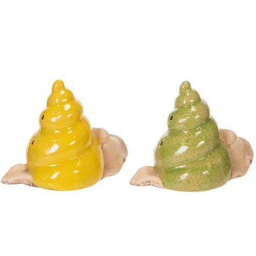 gjenstander Keramisk dekorativ snegle med LED-belysning. Morsom borddekorasjon til hjem og balkong. 12 cm, 2 stk.