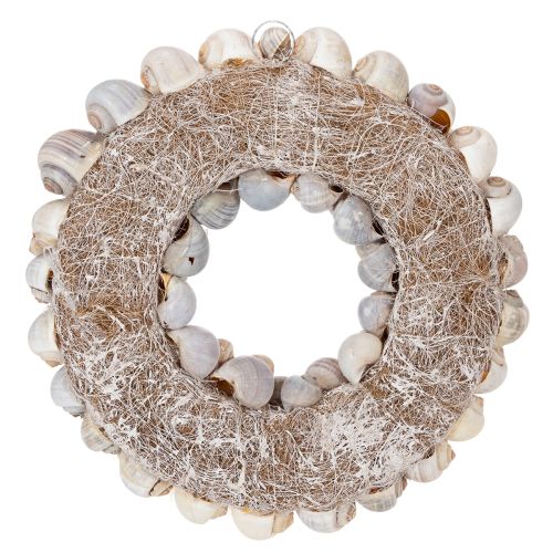 gjenstander Sneglekrans til oppheng, dekorativ krans, maritim stil, Nathai, Ø35 cm