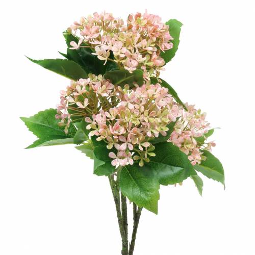 Snøballbuske grønn rosa hvit kunstig 49cm