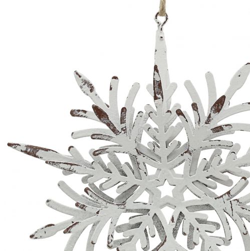 Floristik24 Snowflake 3D effekt hvit 16cm x 15,5cm 2stk