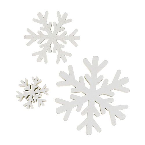 Floristik24 Snøfnugg hvitblanding 3cm - 7cm 48 stk