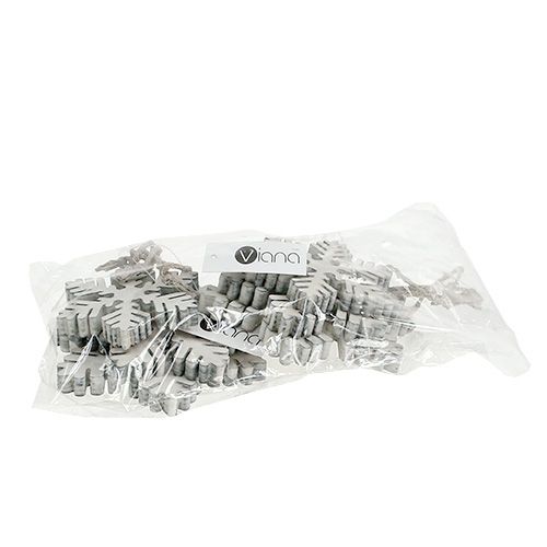 gjenstander Tre snøflak hvit-grå sort. 7-12 cm 6 stk