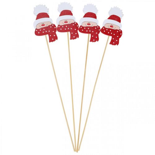 Floristik24 Blomsterplugg vinterbarn, ansikt med lue og skjerf, adventspynt 8×4,3cm 18 stk.