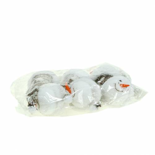 Floristik24 Dekorasjonshenger snømannhode 9cm x 6cm 6stk