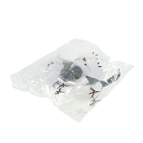 Floristik24 Snøfugl med lue 18cm hvit, grå 3stk