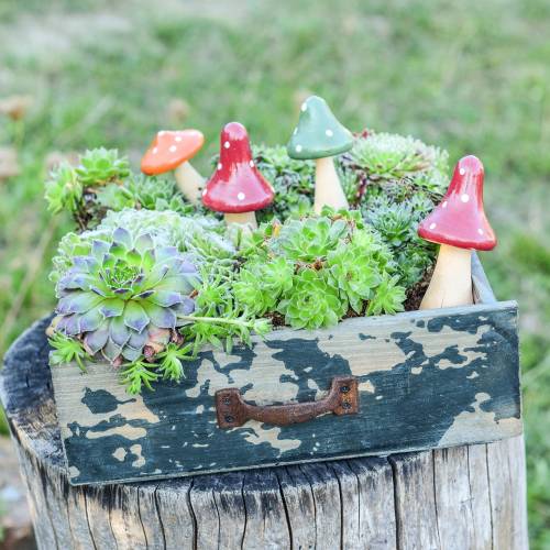 Floristik24 Skuff for å plante antikkblått treverk 24 × 22cm