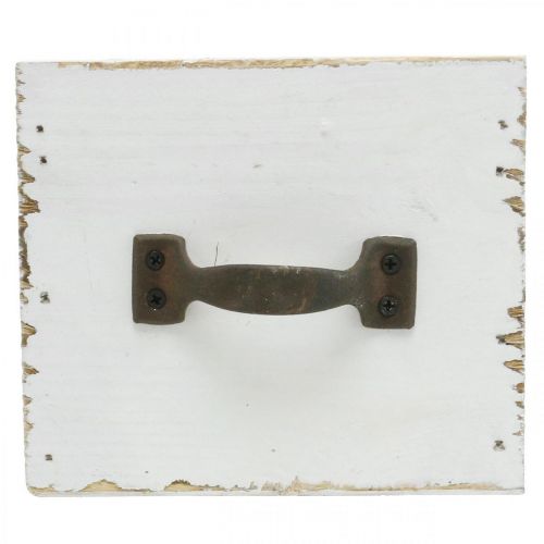 Floristik24 Planteskuff tre hvit shabby chic dekorasjon 12,5×12,5×10cm